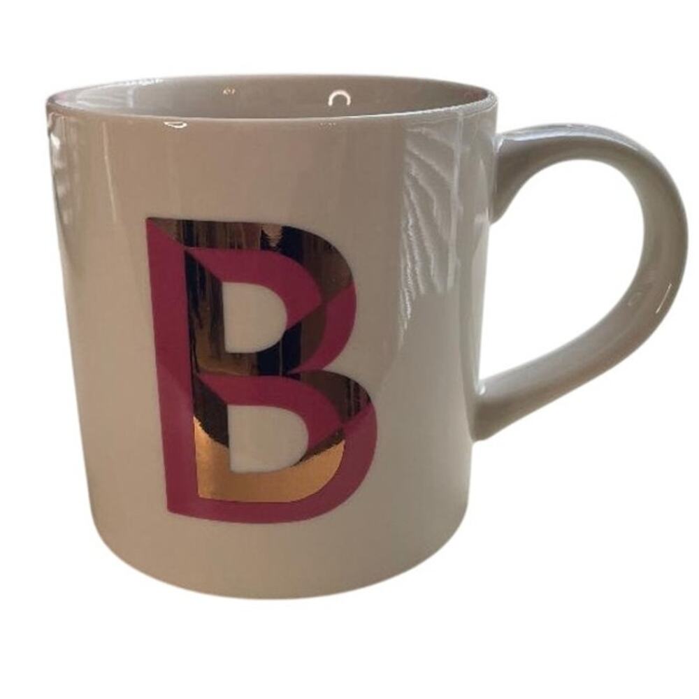 Opalhouse Stoneware Monogram Initial "B" Mauve & Rose Gold Coffee Mug 16oz